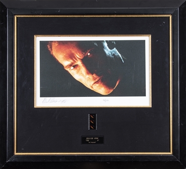 Arnold Schwarzenegger Signed Warner Brothers 11x17 Eraser Lithograph with Original 35 mm Film Used in the Movie (WB LOA & Beckett)
